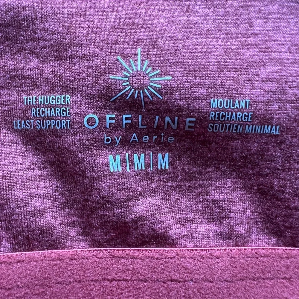 OFFLINE by Aerie The Hugger Recharge Sports Bra Heathered Burgundy Medium NWOT